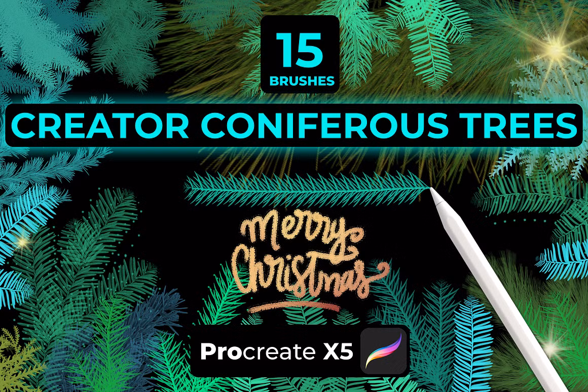 15 CONIFEROUS BRANCHES PROCREATE X5