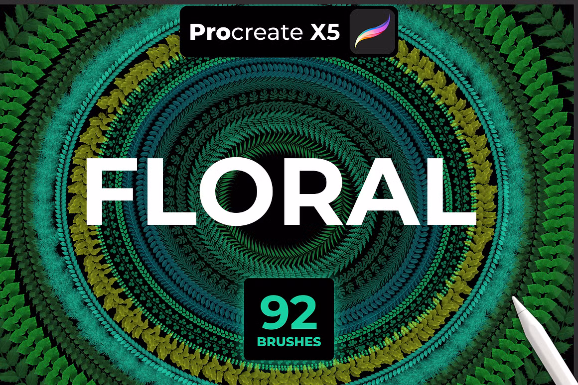 92 FLORAL brushes for PROCREATE X5