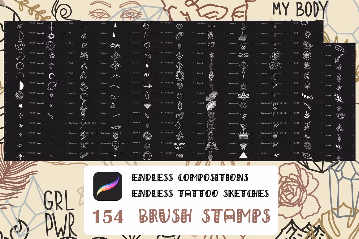 Tattoo stamp old school Procreate